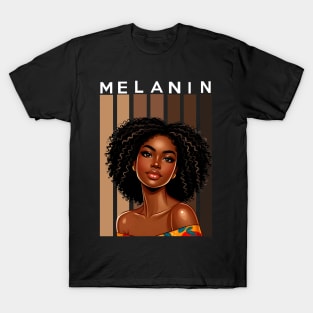 Melanin Shades Beauty Afrocentric Afro Queen T-Shirt